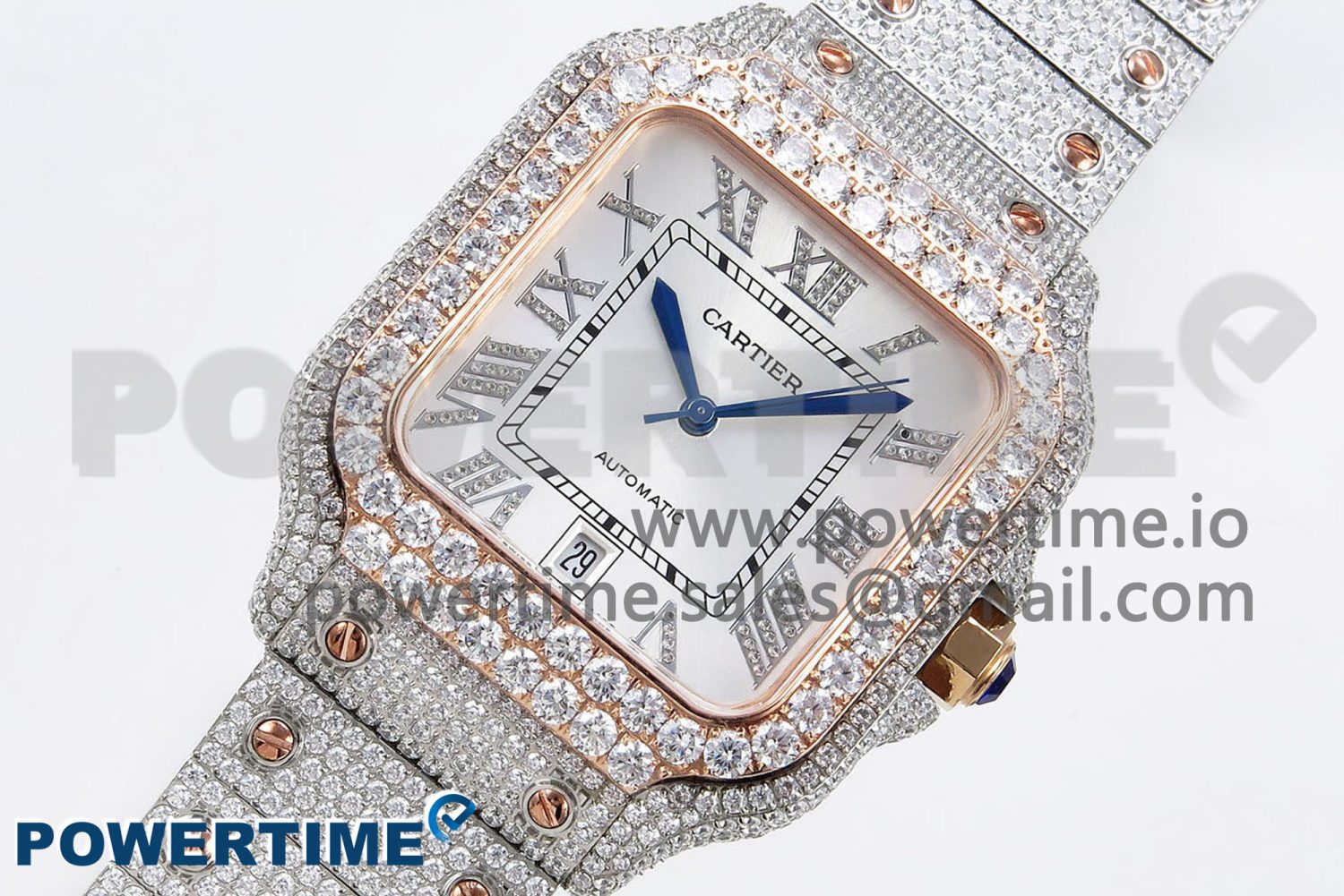 Santos De 40mm TWF 1:1 Best Edition White Dial 904L SS/RG Case and Bracelet A2824 - Image 2