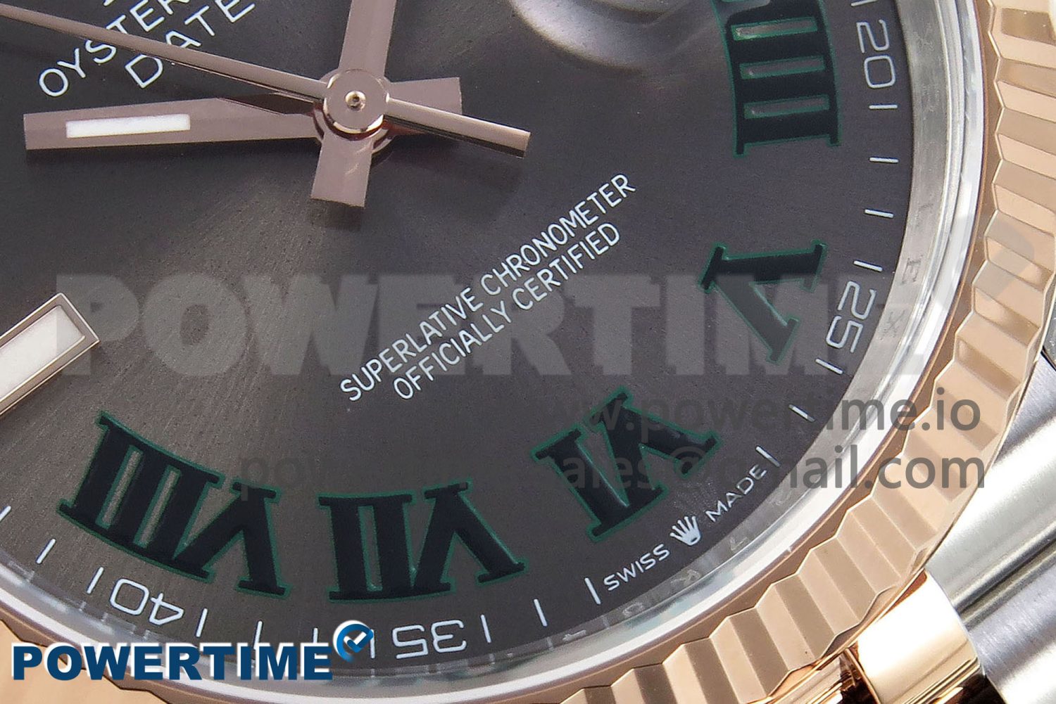 DateJust 36 126231 APF 1:1 Best Edition 904L Steel Gray Dial Green Roman on SS/RG Jubilee Bracelet VR3235 - Image 5