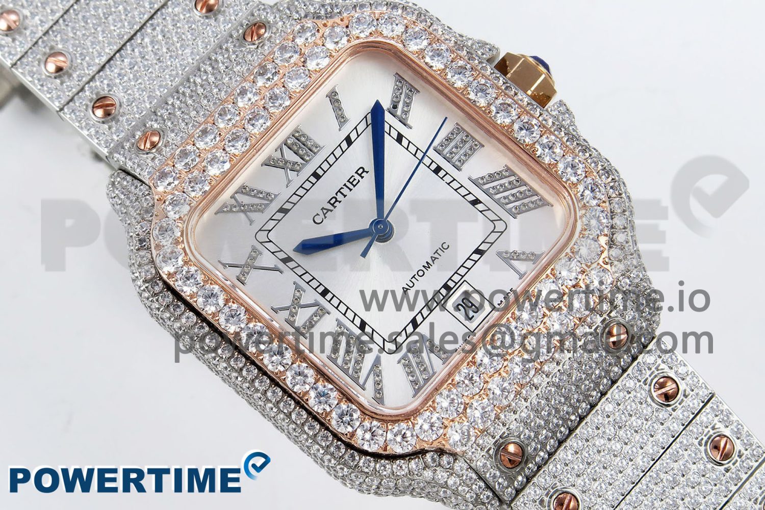 Santos De 40mm TWF 1:1 Best Edition White Dial 904L SS/RG Case and Bracelet A2824 - Image 3