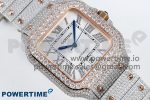 Santos De 40mm TWF 1:1 Best Edition White Dial 904L SS/RG Case and Bracelet A2824 - Image 3