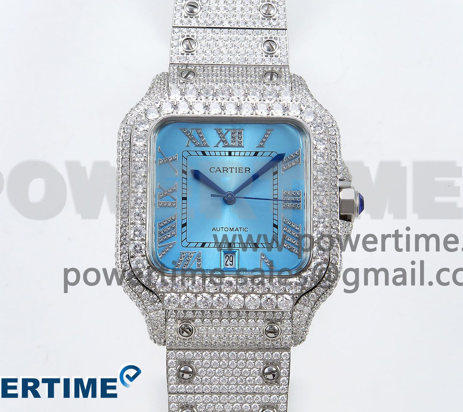 Santos De 40mm TWF 1:1 Best Edition Blue Dial 904L SS Case and Bracelet A2824