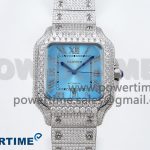 Santos De 40mm TWF 1:1 Best Edition Blue Dial 904L SS Case and Bracelet A2824