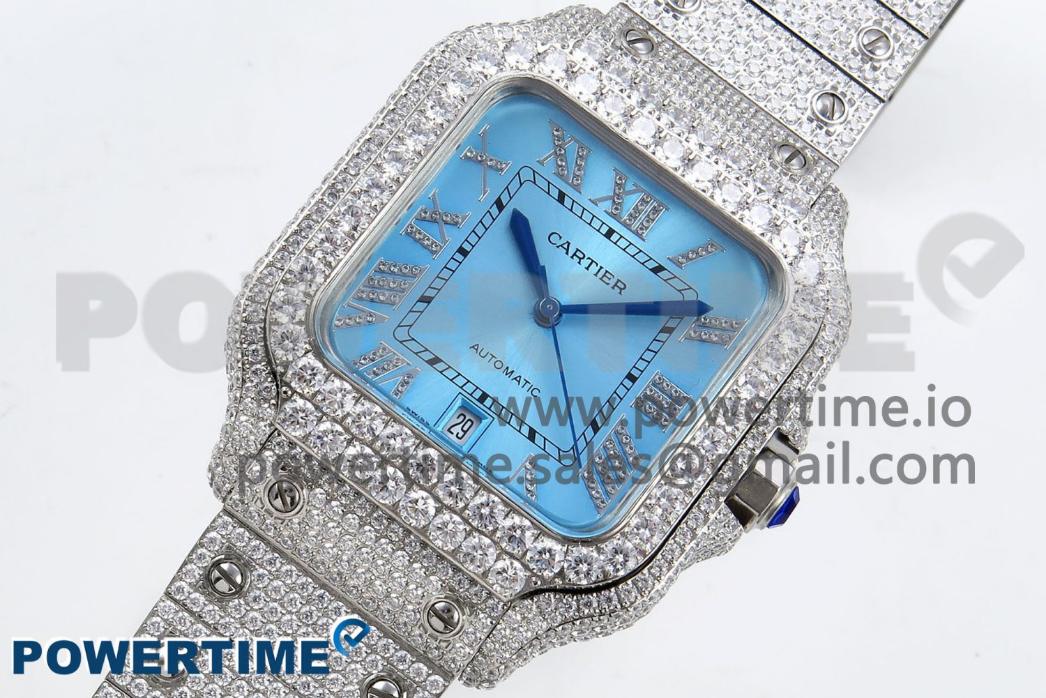 Santos De 40mm TWF 1:1 Best Edition Blue Dial 904L SS Case and Bracelet A2824 - Image 3
