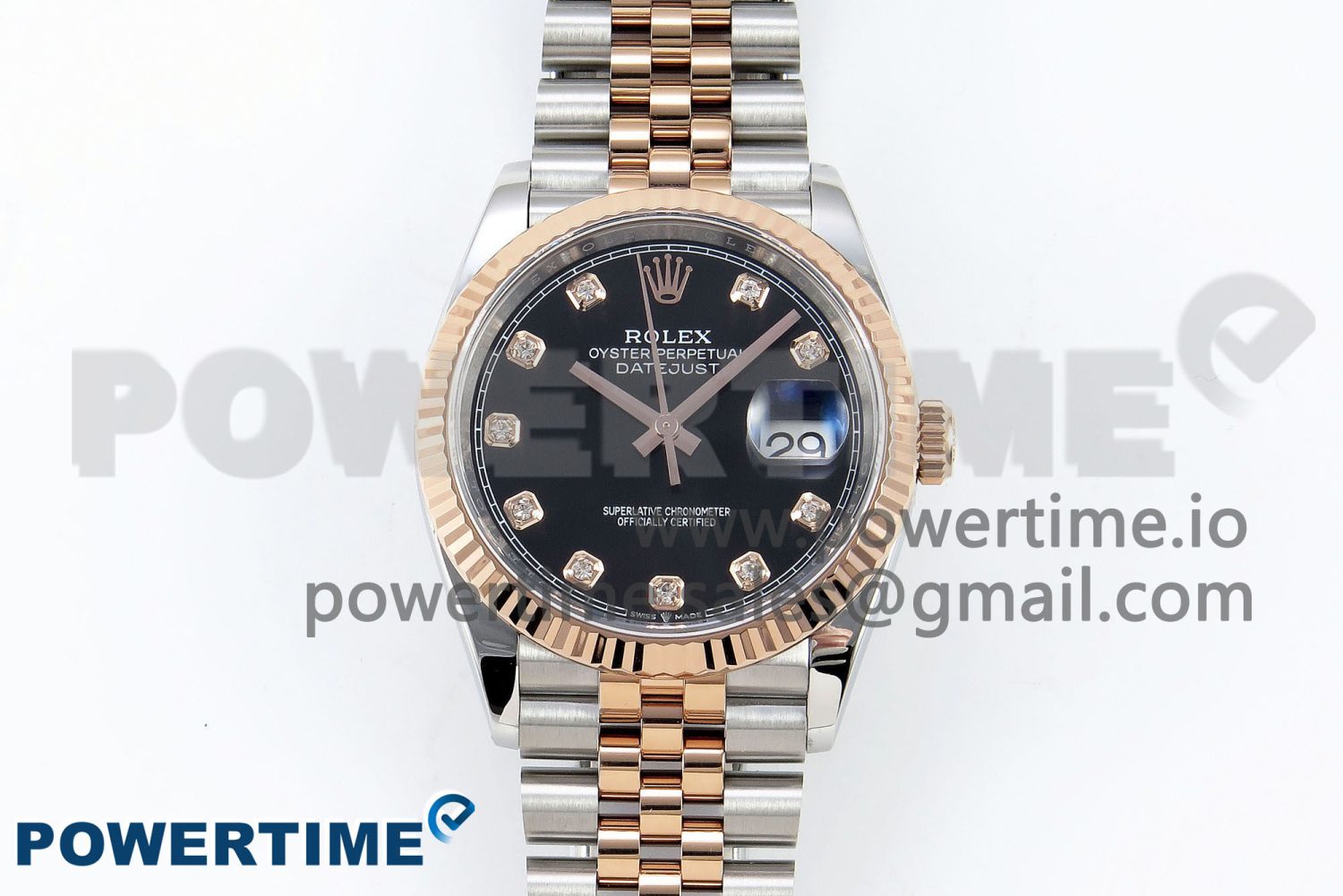 DateJust 36 126231 APF 1:1 Best Edition 904L Steel Black Diamonds Dial on SS/RG Jubilee Bracelet VR3235 - Image 1