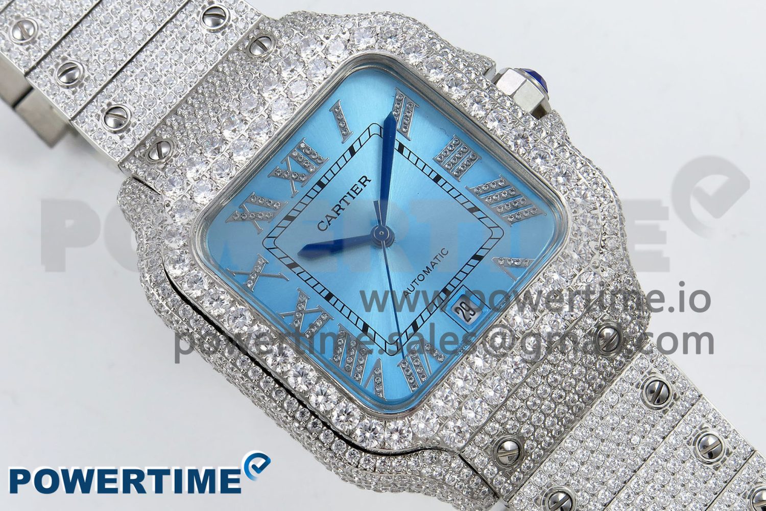 Santos De 40mm TWF 1:1 Best Edition Blue Dial 904L SS Case and Bracelet A2824 - Image 2