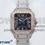 Santos De 40mm TWF 1:1 Best Edition Black Dial 904L SS/RG Case and Bracelet A2824