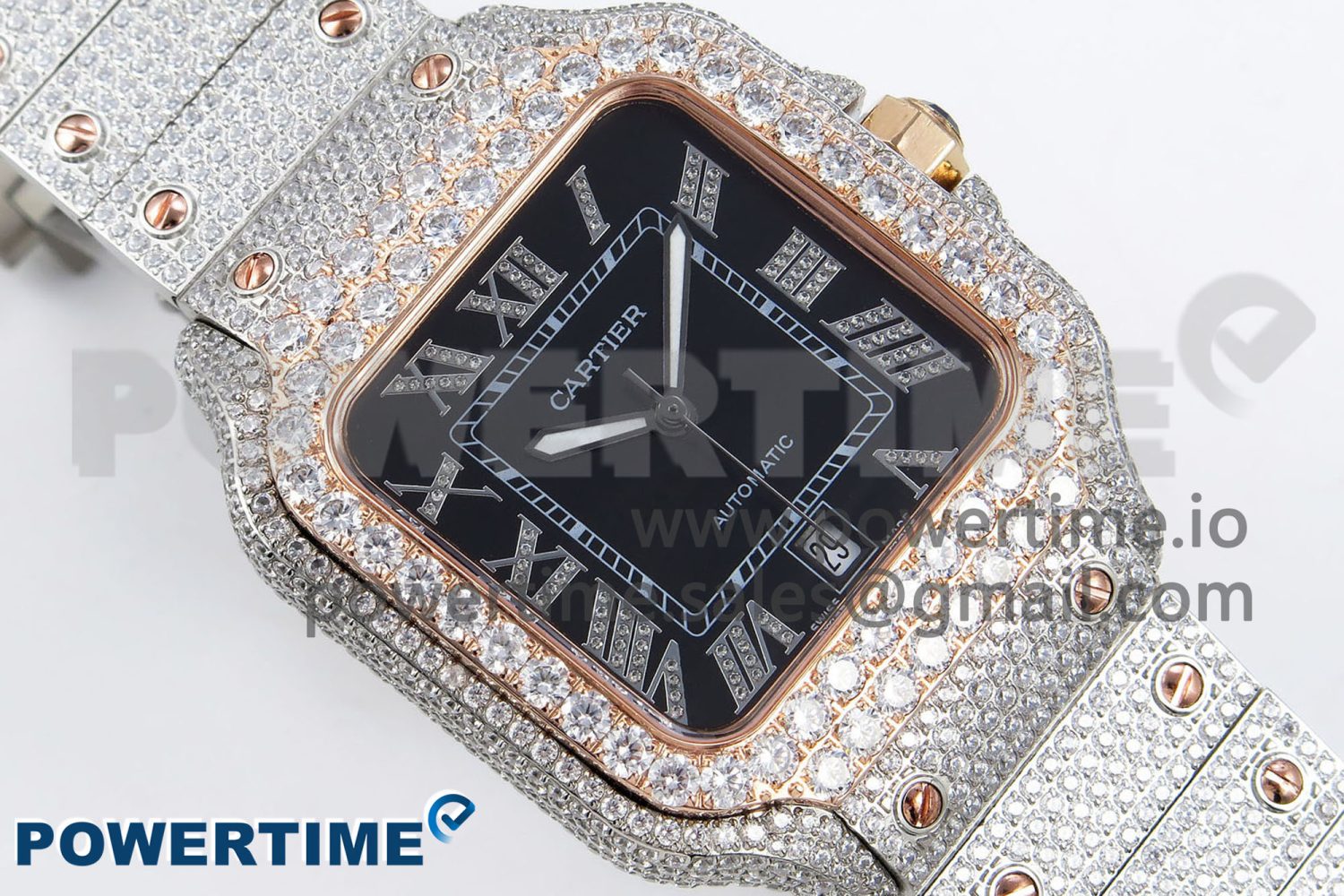 Santos De 40mm TWF 1:1 Best Edition Black Dial 904L SS/RG Case and Bracelet A2824 - Image 3