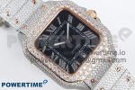Santos De 40mm TWF 1:1 Best Edition Black Dial 904L SS/RG Case and Bracelet A2824 - Image 3
