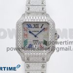 Santos De 40mm TWF 1:1 Best Edition SS Rainbow Dial 904L SS Case and Bracelet A2824