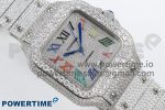 Santos De 40mm TWF 1:1 Best Edition SS Rainbow Dial 904L SS Case and Bracelet A2824 - Image 3