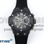 Big Bang Unico 42mm Black Ceramic BBF 1:1 Best Edition Skeleton Dial on Black Rubber Strap A1280 V2
