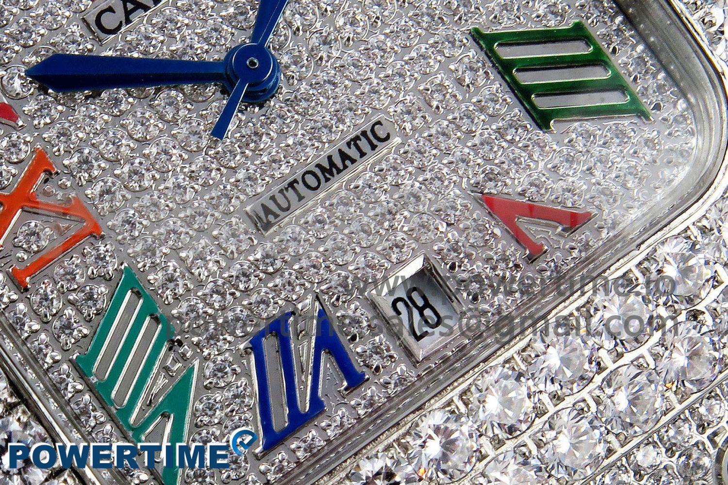 Santos De 40mm TWF 1:1 Best Edition SS Rainbow Dial 904L SS Case and Bracelet A2824 - Image 5
