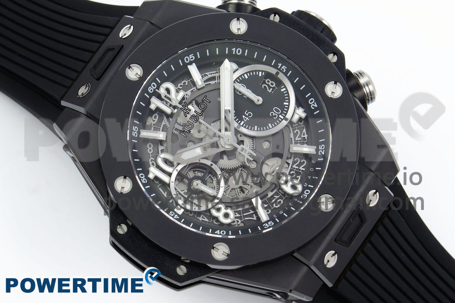 Big Bang Unico 42mm Black Ceramic BBF 1:1 Best Edition Skeleton Dial on Black Rubber Strap A1280 V2 - Image 3