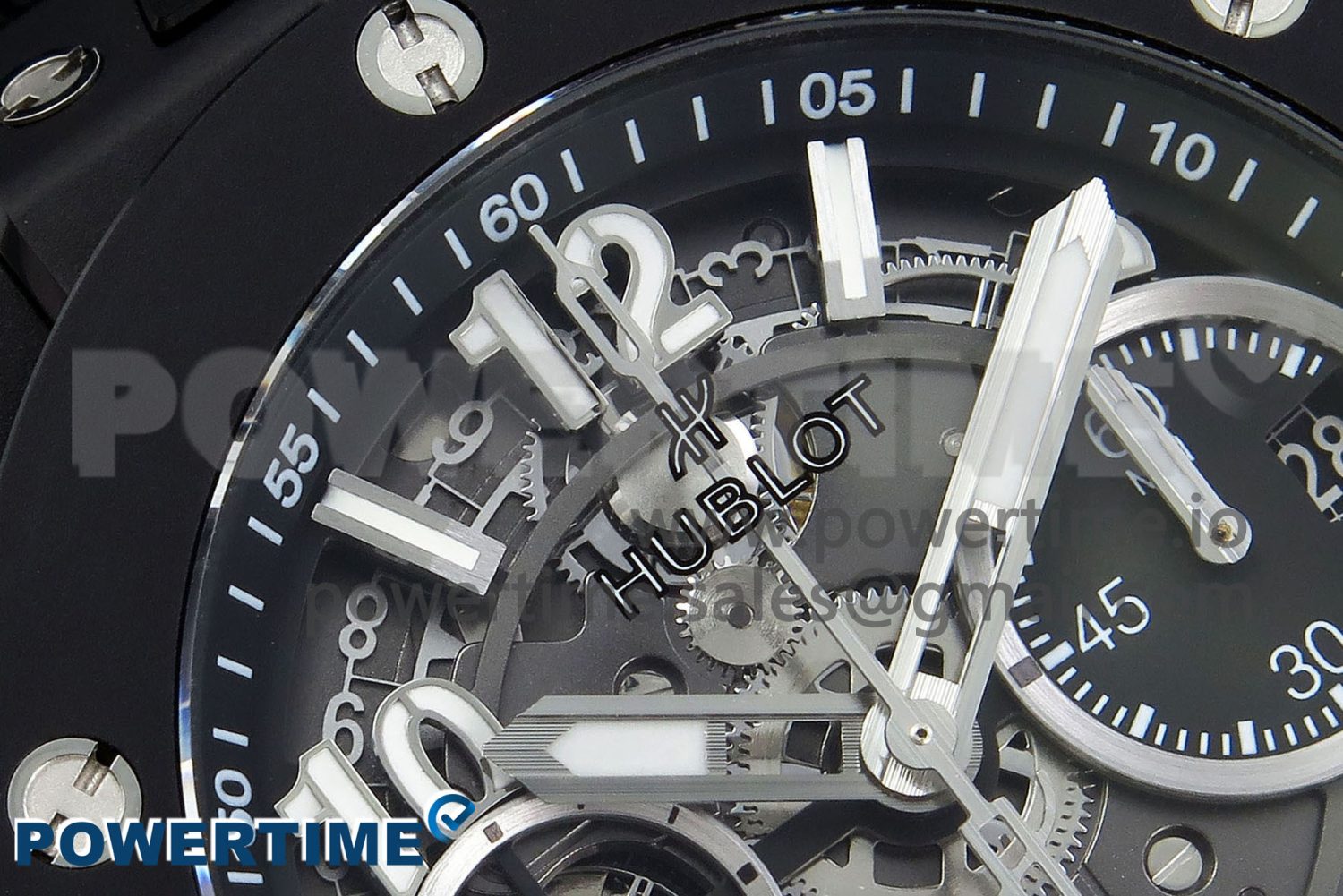 Big Bang Unico 42mm Black Ceramic BBF 1:1 Best Edition Skeleton Dial on Black Rubber Strap A1280 V2 - Image 4