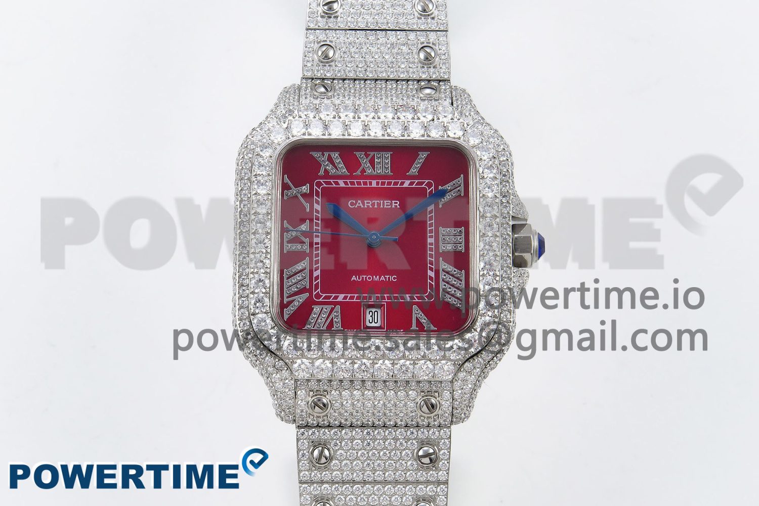 Santos De 40mm TWF 1:1 Best Edition Red Dial 904L SS Case and Bracelet A2824 - Image 1