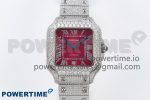 Santos De 40mm TWF 1:1 Best Edition Red Dial 904L SS Case and Bracelet A2824