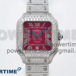 Santos De 40mm TWF 1:1 Best Edition Red Dial 904L SS Case and Bracelet A2824