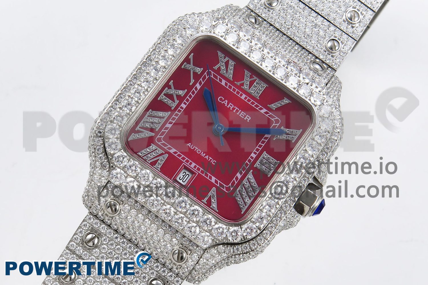 Santos De 40mm TWF 1:1 Best Edition Red Dial 904L SS Case and Bracelet A2824 - Image 2