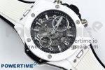 Big Bang Unico 42mm White Ceramic BBF 1:1 Best Edition Skeleton Dial on White Rubber Strap A1280 V2 - Image 3