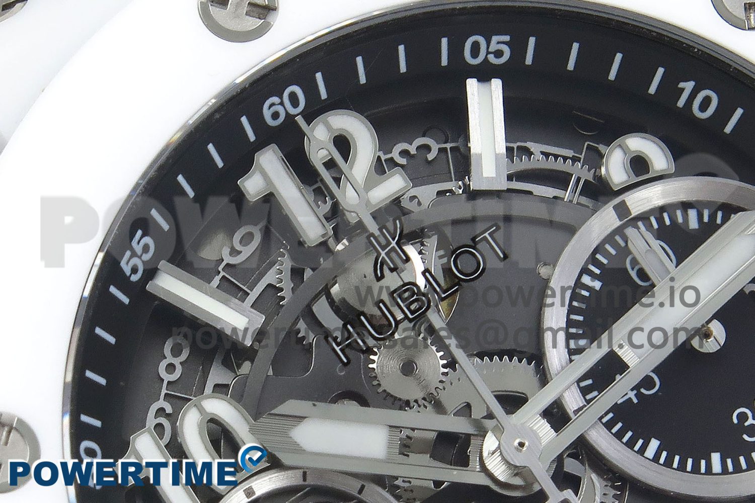 Big Bang Unico 42mm White Ceramic BBF 1:1 Best Edition Skeleton Dial on White Rubber Strap A1280 V2 - Image 4