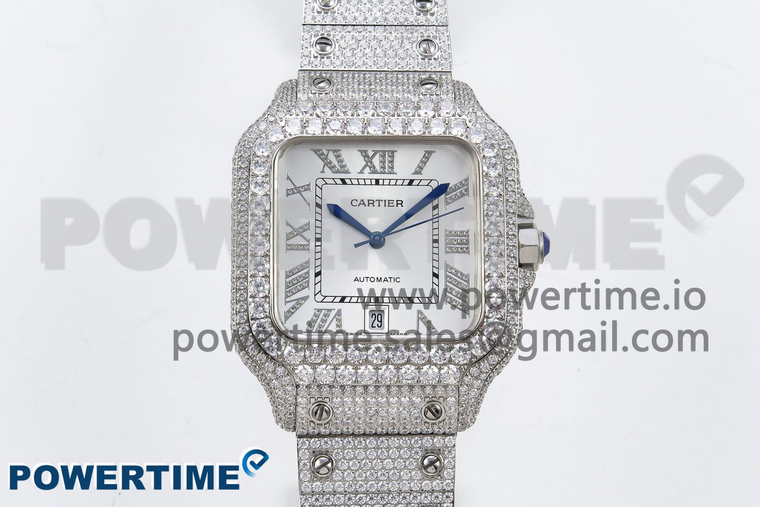 Santos De 40mm TWF 1:1 Best Edition White Dial 904L SS Case and Bracelet A2824 - Image 1