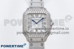 Santos De 40mm TWF 1:1 Best Edition White Dial 904L SS Case and Bracelet A2824