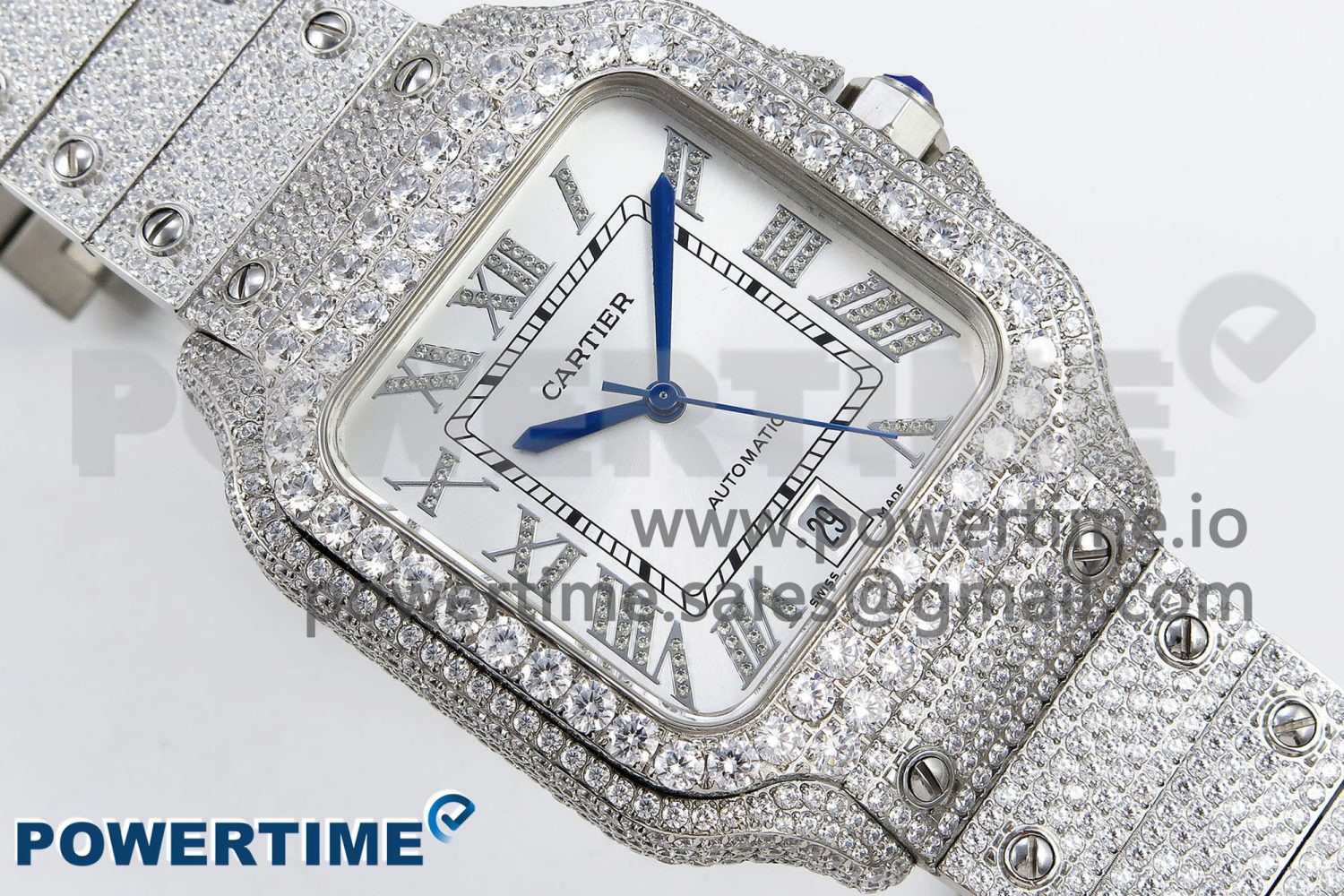 Santos De 40mm TWF 1:1 Best Edition White Dial 904L SS Case and Bracelet A2824 - Image 3