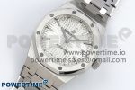 Royal Oak 37mm 15450 SS ZF 1:1 Best Edition White Textured Dial on SS Bracelet SA3120 Super Clone - Image 2