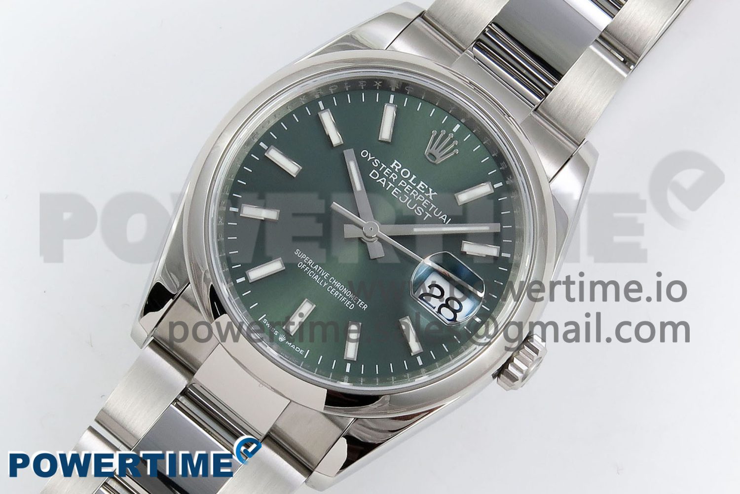 DateJust 36 SS 126200 VSF 1:1 Best Edition 904L Steel Green Dial on Oyster Bracelet VS3235 - Image 2