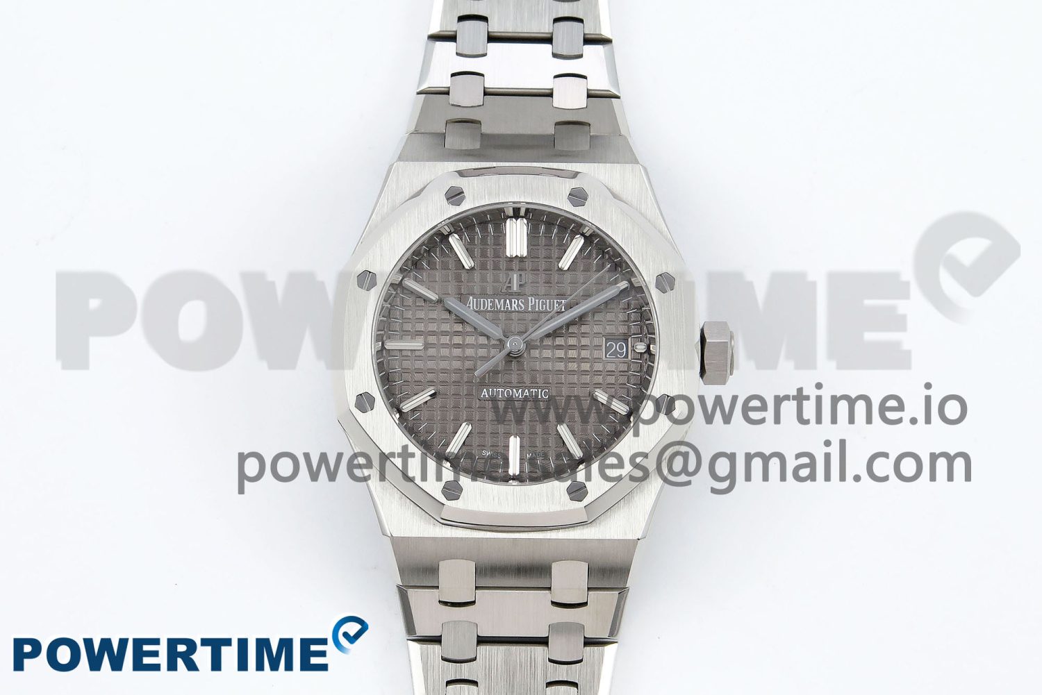 Royal Oak 37mm 15450 SS ZF 1:1 Best Edition Gray Textured Dial on SS Bracelet SA3120 Super Clone - Image 1