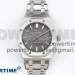 Royal Oak 37mm 15450 SS ZF 1:1 Best Edition Gray Textured Dial on SS Bracelet SA3120 Super Clone