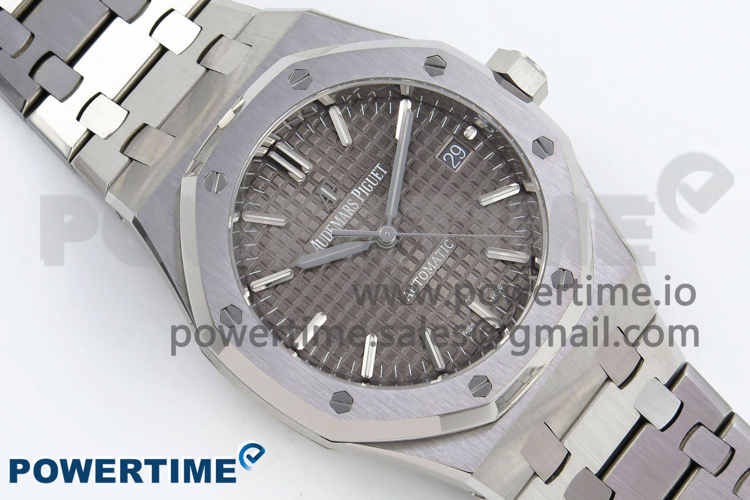 Royal Oak 37mm 15450 SS ZF 1:1 Best Edition Gray Textured Dial on SS Bracelet SA3120 Super Clone - Image 3