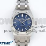 Royal Oak 37mm 15450 SS ZF 1:1 Best Edition Blue Textured Dial on SS Bracelet SA3120 Super Clone