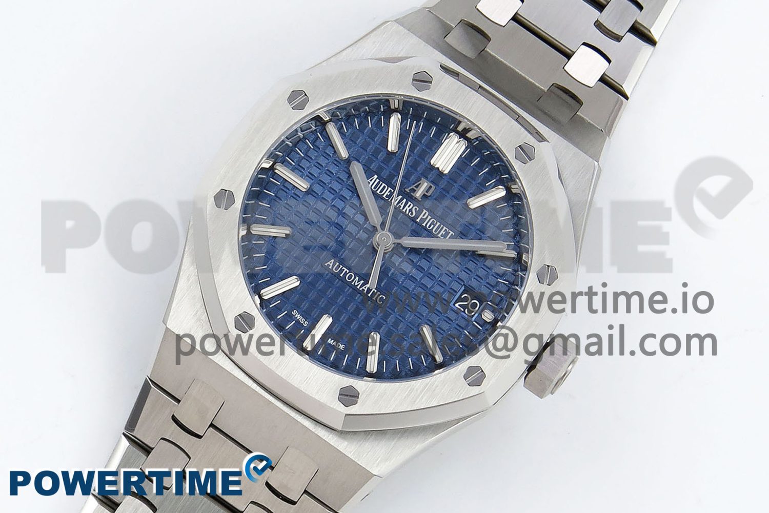 Royal Oak 37mm 15450 SS ZF 1:1 Best Edition Blue Textured Dial on SS Bracelet SA3120 Super Clone - Image 2