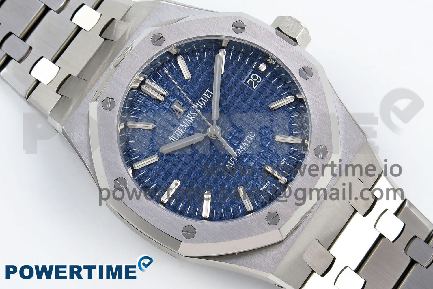 Royal Oak 37mm 15450 SS ZF 1:1 Best Edition Blue Textured Dial on SS Bracelet SA3120 Super Clone - Image 3
