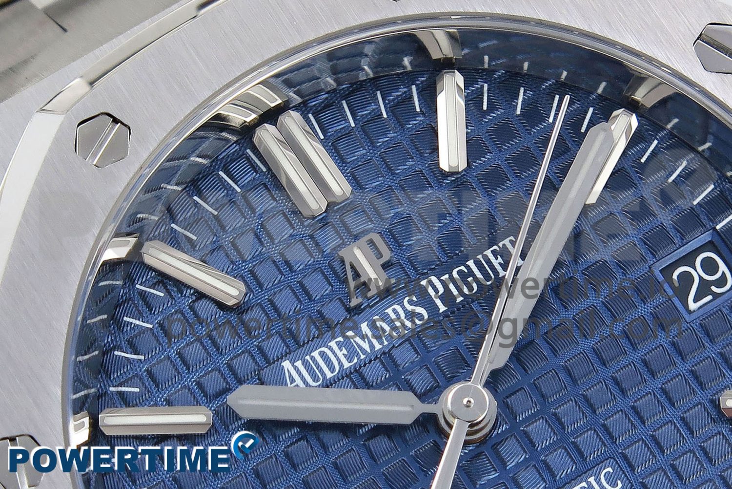 Royal Oak 37mm 15450 SS ZF 1:1 Best Edition Blue Textured Dial on SS Bracelet SA3120 Super Clone - Image 4