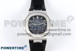 Nautilus 5712 SS PPF 1:1 Best Edition Blue Dial on Black Leather Strap A240 Super Clone V2