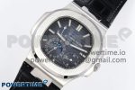 Nautilus 5712 SS PPF 1:1 Best Edition Blue Dial on Black Leather Strap A240 Super Clone V2 - Image 2