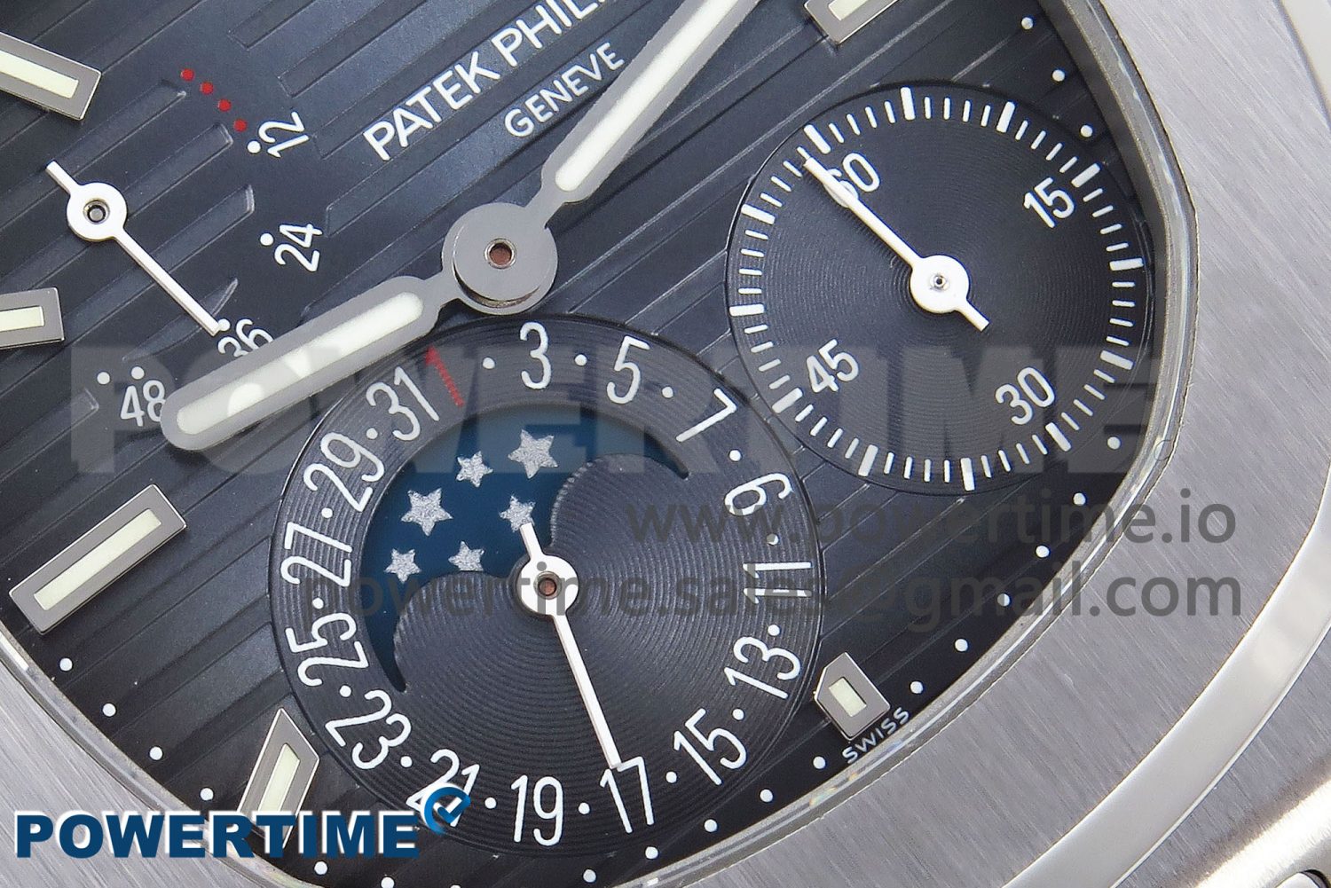 Nautilus 5712 SS PPF 1:1 Best Edition Blue Dial on Black Leather Strap A240 Super Clone V2 - Image 5