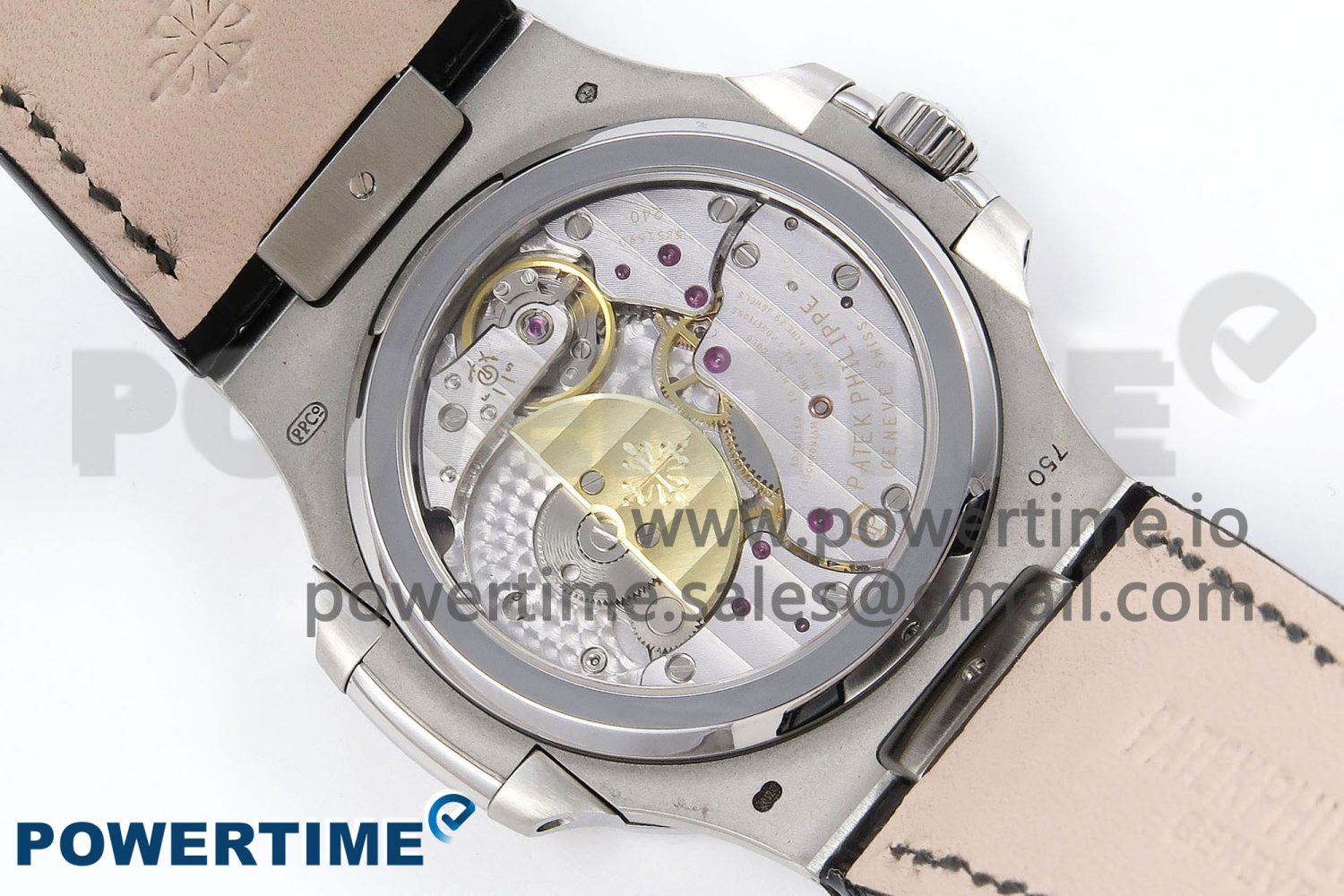 Nautilus 5712 SS PPF 1:1 Best Edition Blue Dial on Black Leather Strap A240 Super Clone V2 - Image 8