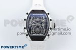 RM21-02 Tourbillon NTPT RMF Best Edition Skeleton Dial on White Rubber Strap