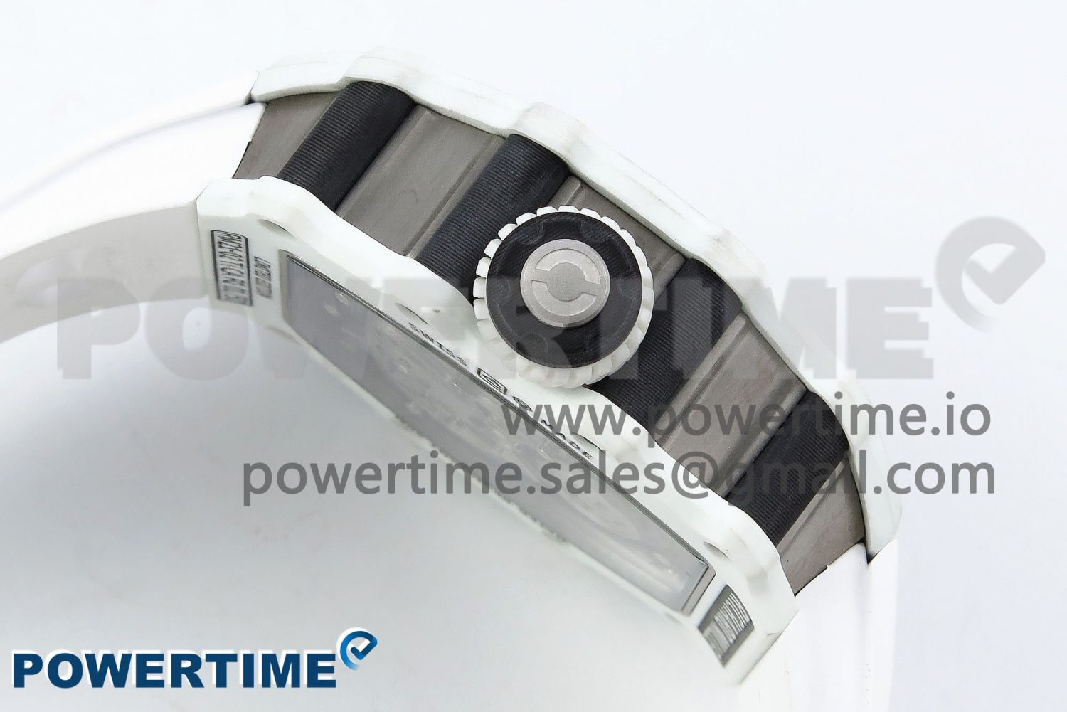 RM21-02 Tourbillon NTPT RMF Best Edition Skeleton Dial on White Rubber Strap - Image 6
