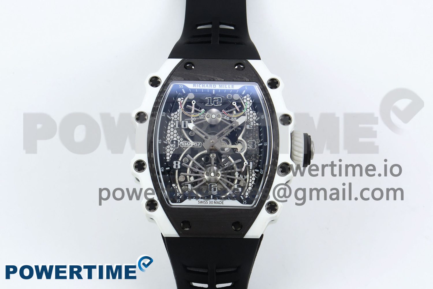 RM21-02 Tourbillon NTPT RMF Best Edition Skeleton Dial on Black Rubber Strap - Image 1