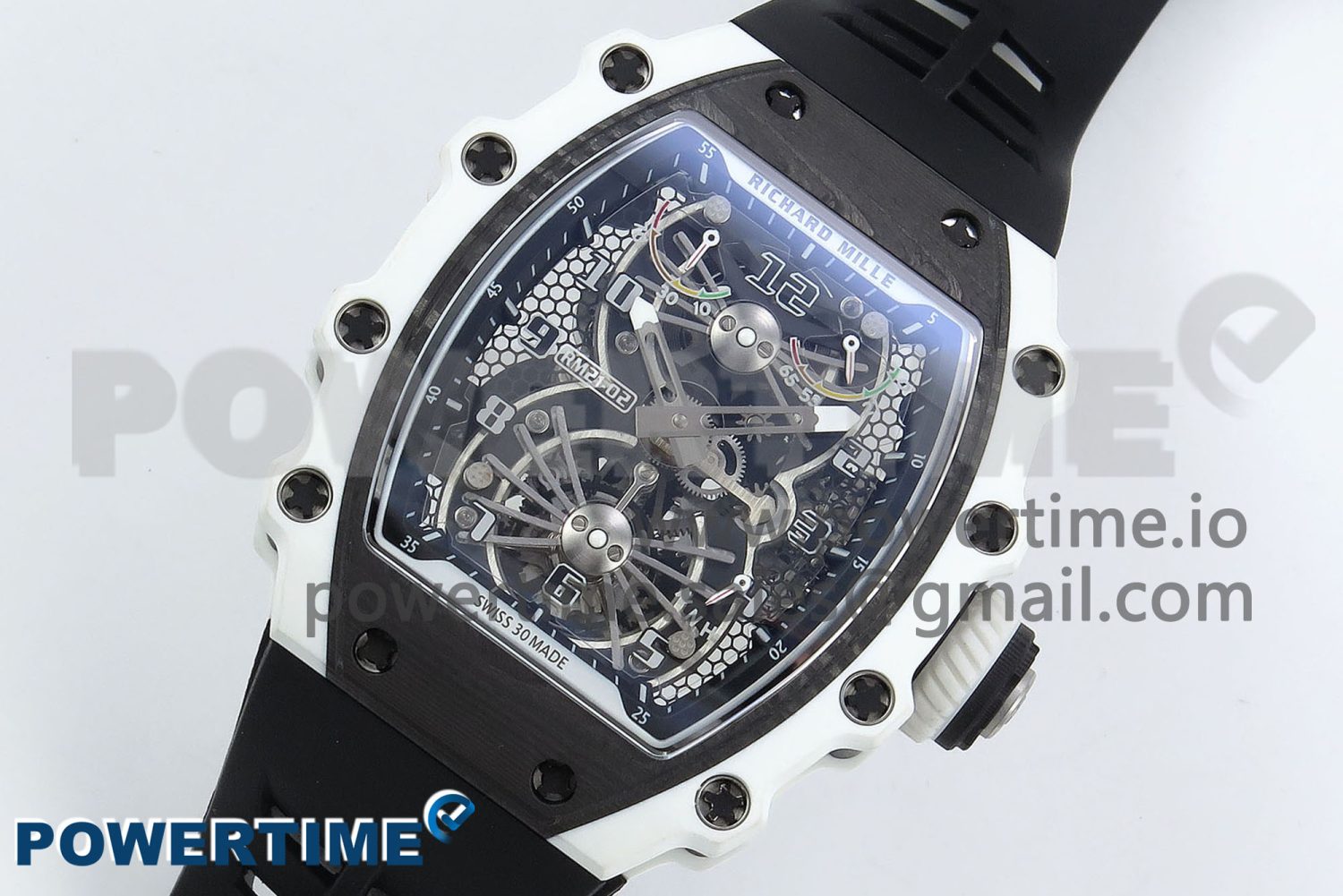 RM21-02 Tourbillon NTPT RMF Best Edition Skeleton Dial on Black Rubber Strap - Image 2