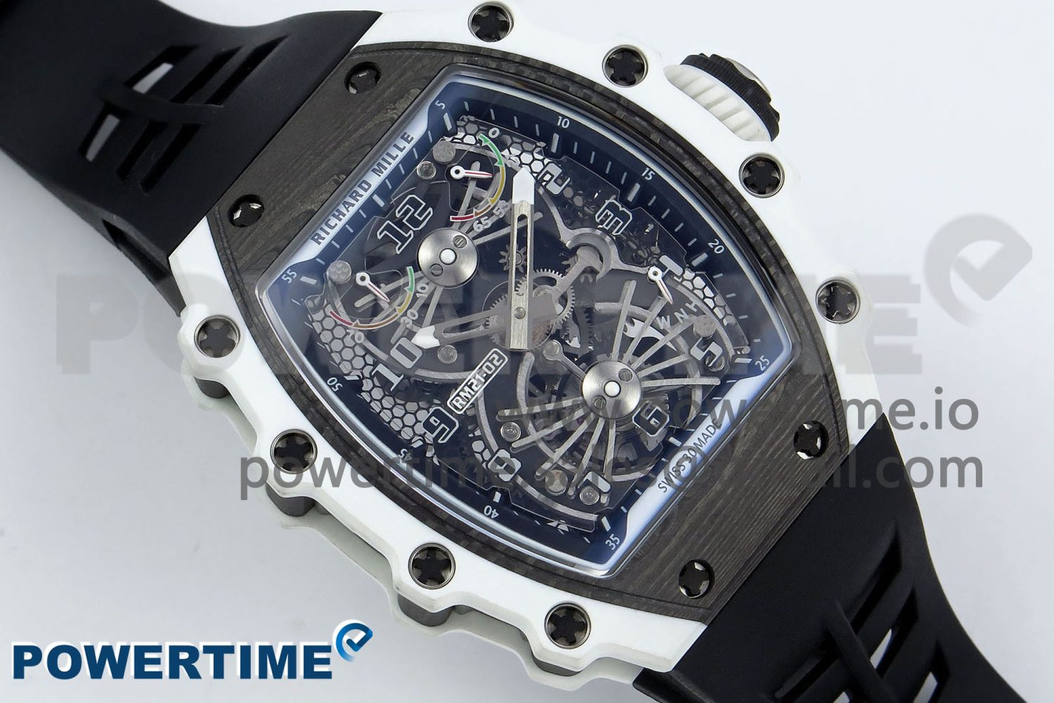 RM21-02 Tourbillon NTPT RMF Best Edition Skeleton Dial on Black Rubber Strap - Image 3