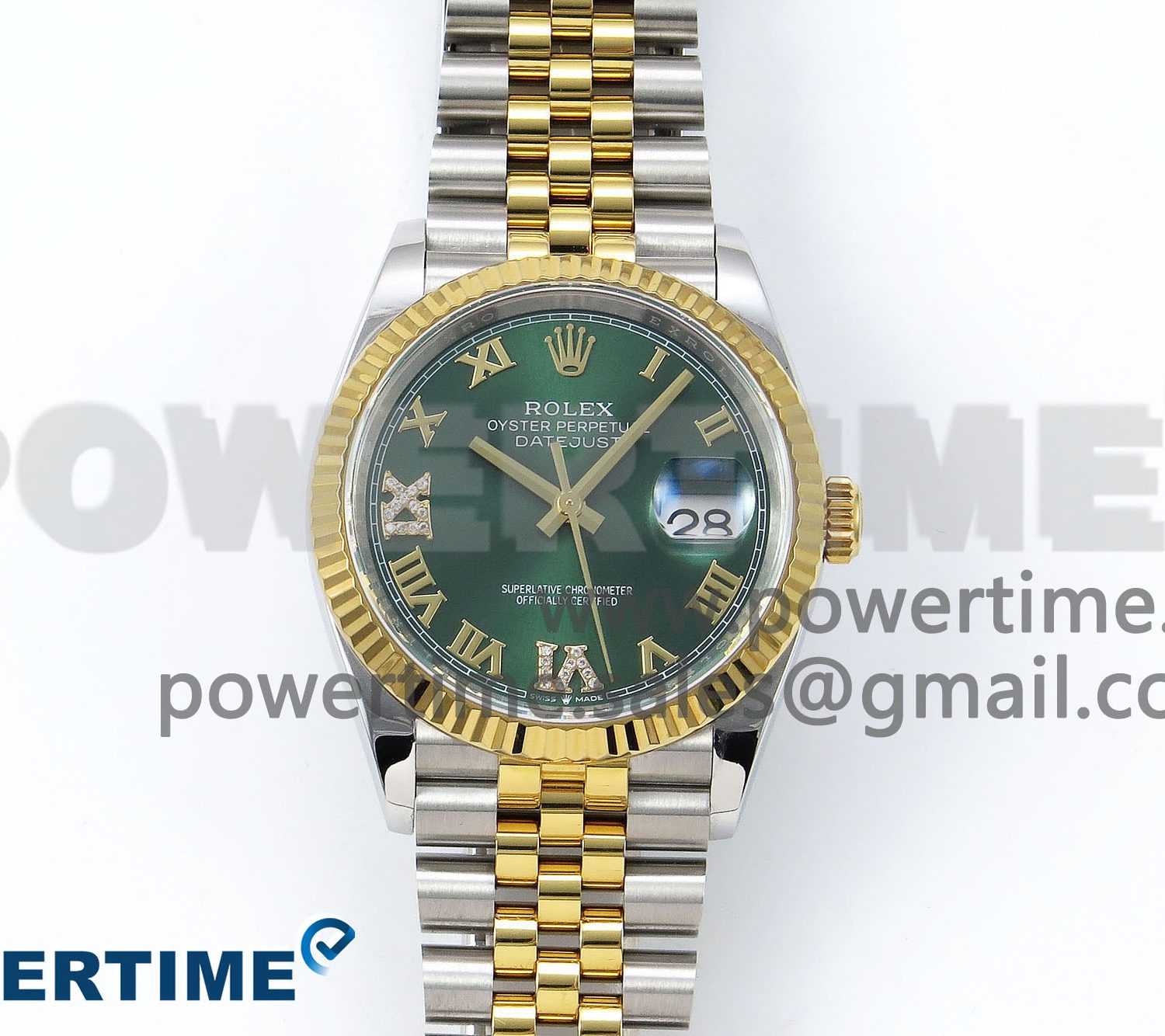 DateJust 36 126233 APF 1:1 Best Edition 904L Steel Green Diamond Roman Dial on Jubilee Bracelet VR3235