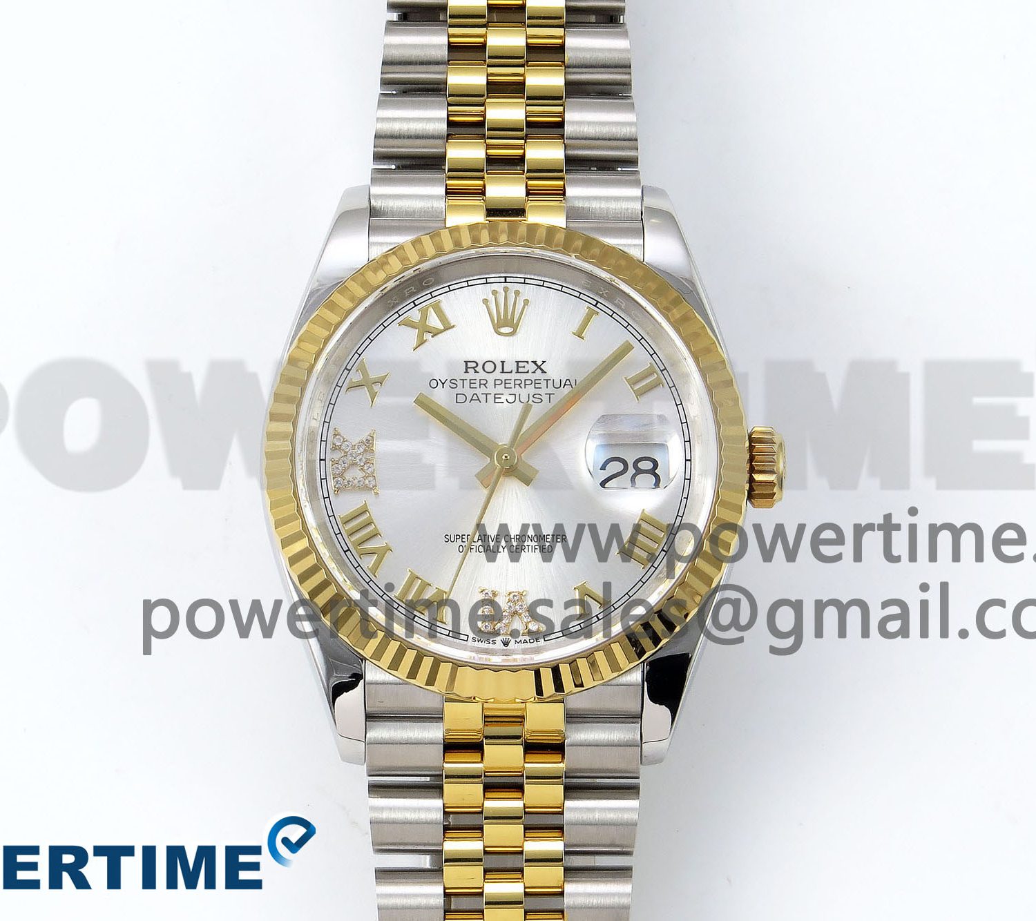 DateJust 36 126233 APF 1:1 Best Edition 904L Steel Silver Diamond Roman Dial on Jubilee Bracelet VR3235