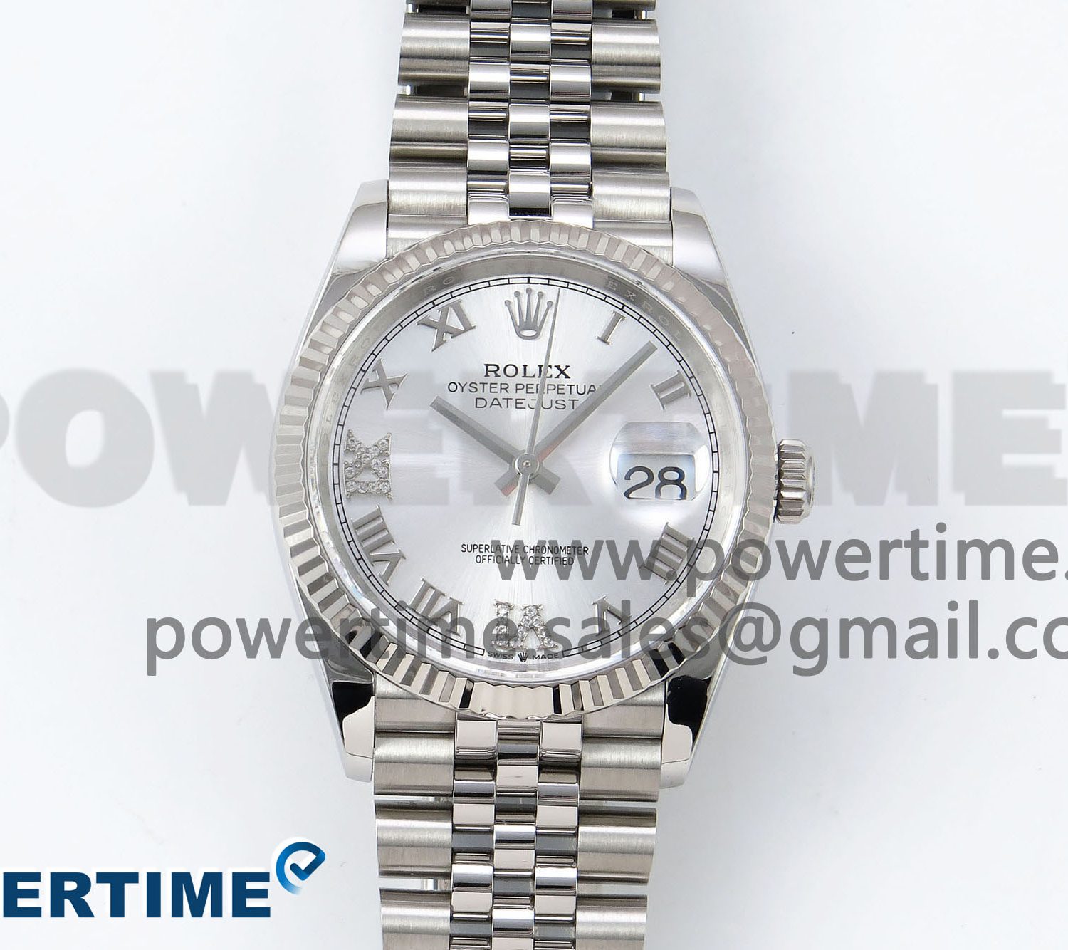 DateJust 36 126234 APF 1:1 Best Edition 904L Steel Silver Diamond Roman Dial on Jubilee Bracelet VR3235