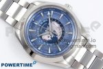 Aqua Terra GMT Worldtimer 43mm VSF 1:1 Best Edition Summer Blue Dial on SS Bracelet A8938 Super Clone - Image 3