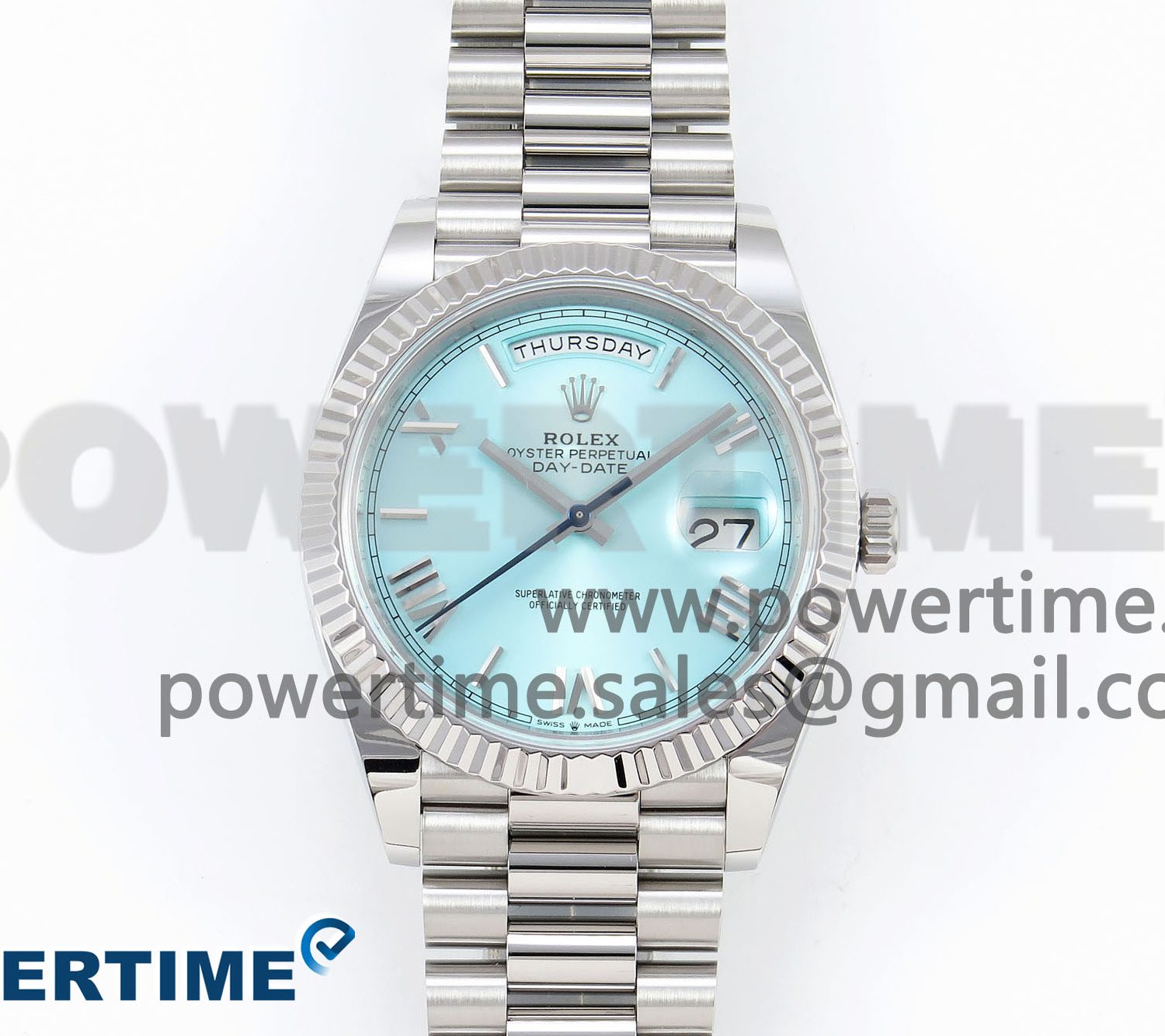 Day Date 40 SS 228236 ARF 1:1 Best Edition Tiffany Blue Roman Dial on President Bracelet VR3255
